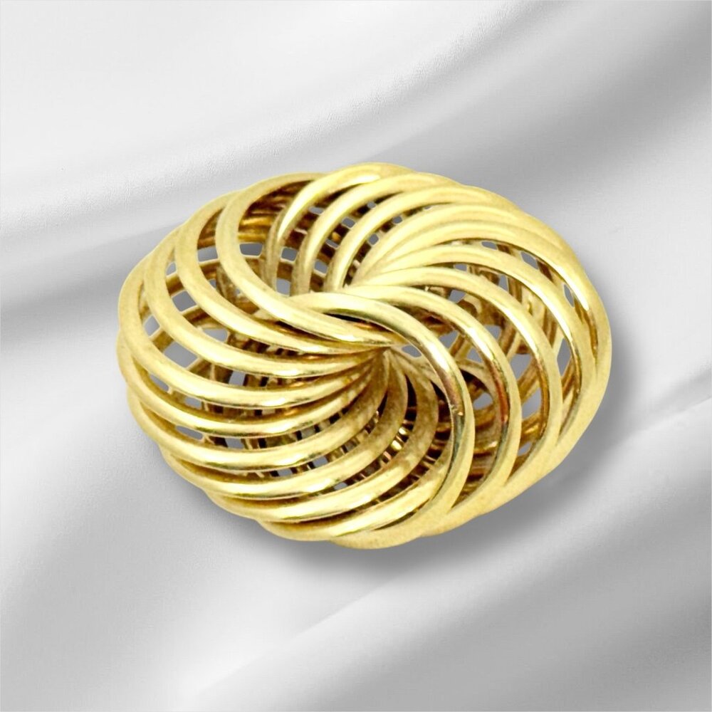 MCM Vintage Napier Gold Tone Spiral Knot Brooch/Pin Gold Tone